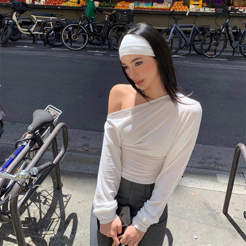 Off Shoulder Blouse - 2026 여성용 원숄더 탑 긴팔 티셔츠