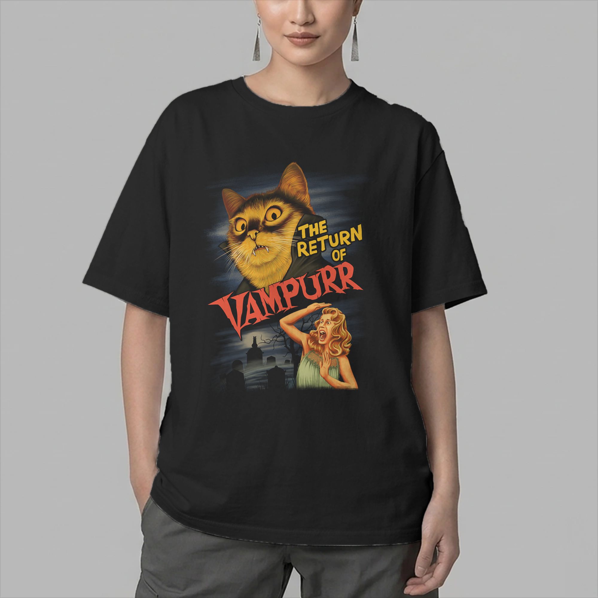 Summer Clothing Ideas - 남성 Vampurr Cat T 셔츠의 귀환