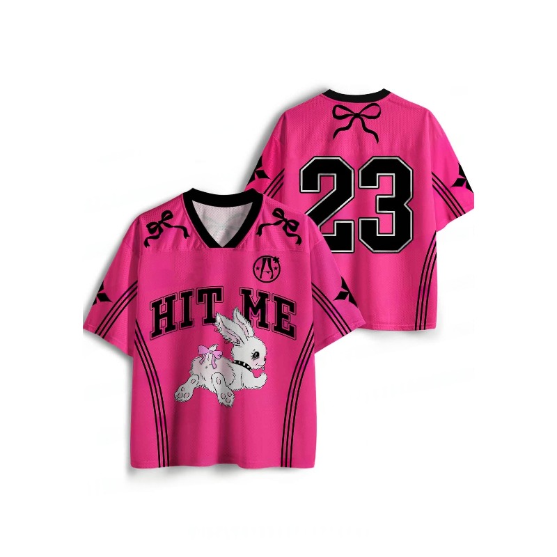 Summer Clothing Y2K - 2026 뉴저지 스포츠 반팔 티셔츠, V넥