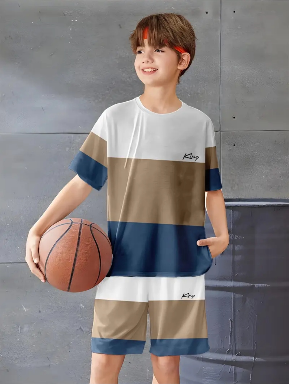 소년 세트 클래식 인쇄 패턴 어린이를위한 여름 스포츠  - Summer Clothing List 리뷰 및 가격