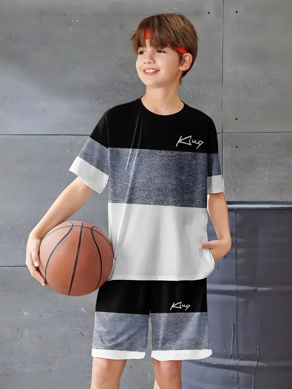 소년 세트 클래식 인쇄 패턴 어린이를위한 여름 스포츠  - Summer Clothing List 리뷰 및 가격