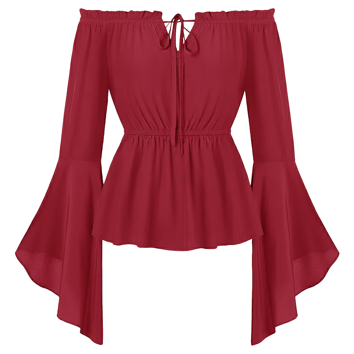 오프숄더 중세풍 의상 블라우스 여성 르네상스 플레어 슬 - Off Shoulder Blouse 리뷰 및 가격