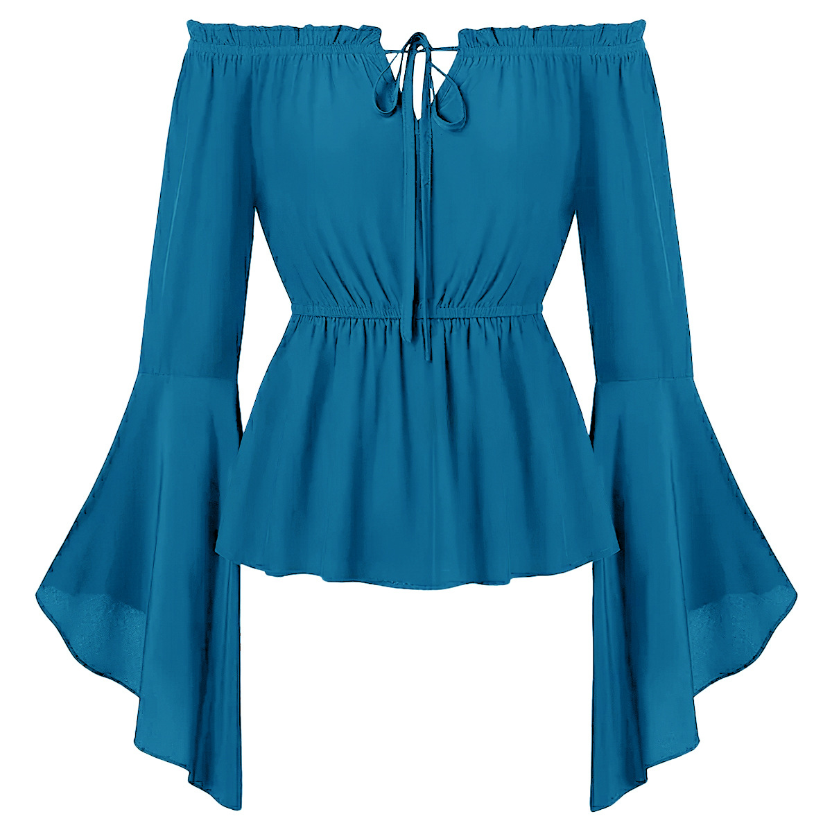 오프숄더 중세풍 의상 블라우스 여성 르네상스 플레어 슬 - Off Shoulder Blouse 리뷰 및 가격