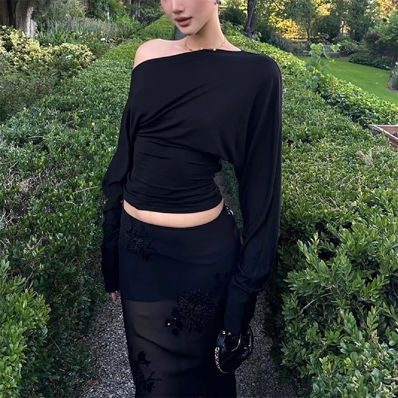 2026 여성용 원숄더 탑 긴팔 티셔츠 비대칭 러칭 오 - Off Shoulder Blouse 리뷰 및 가격