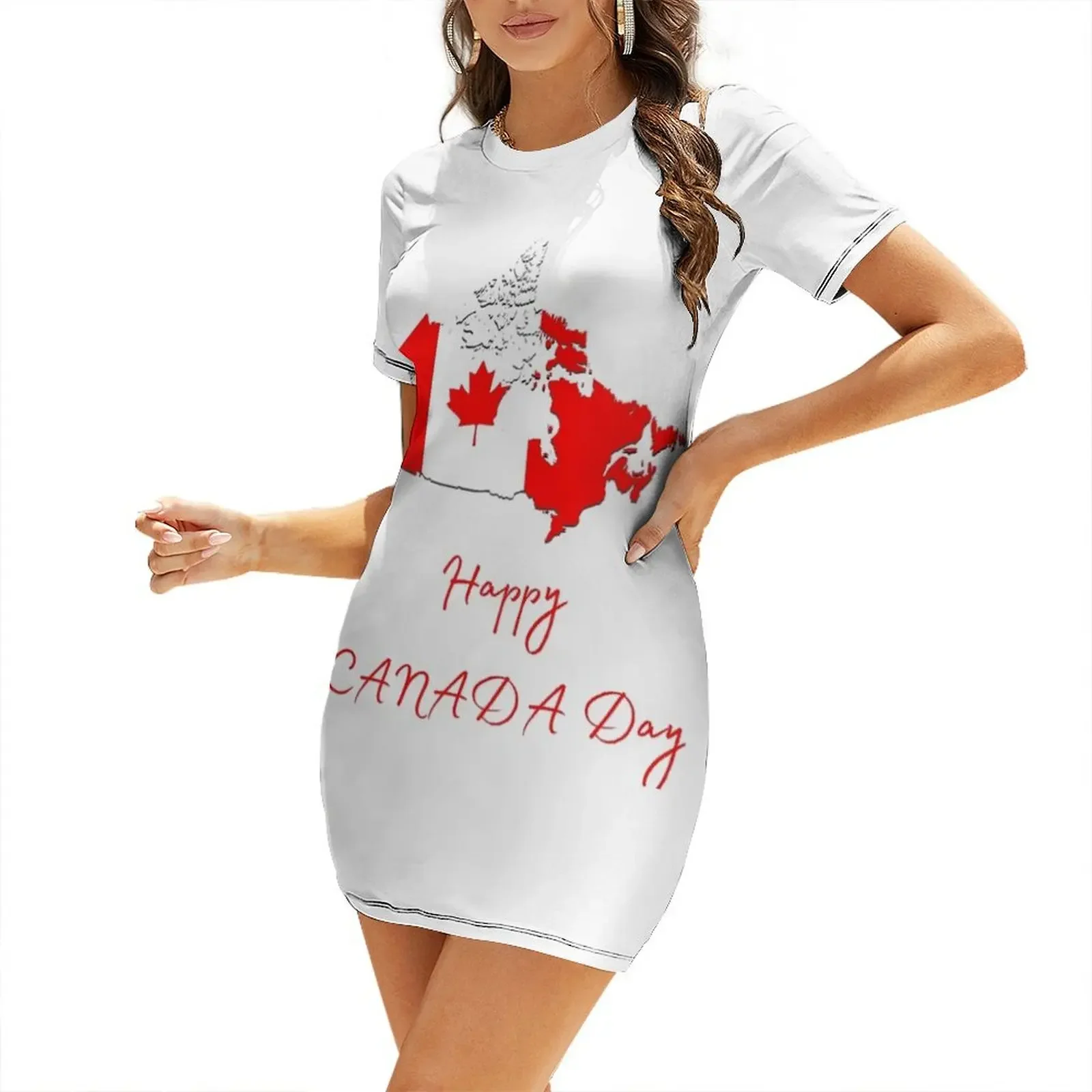 해피 캐나다 데이 반팔 드레스 이브닝 드레스 여성 여성 - Summer Clothing Women Canada 리뷰 및 가격