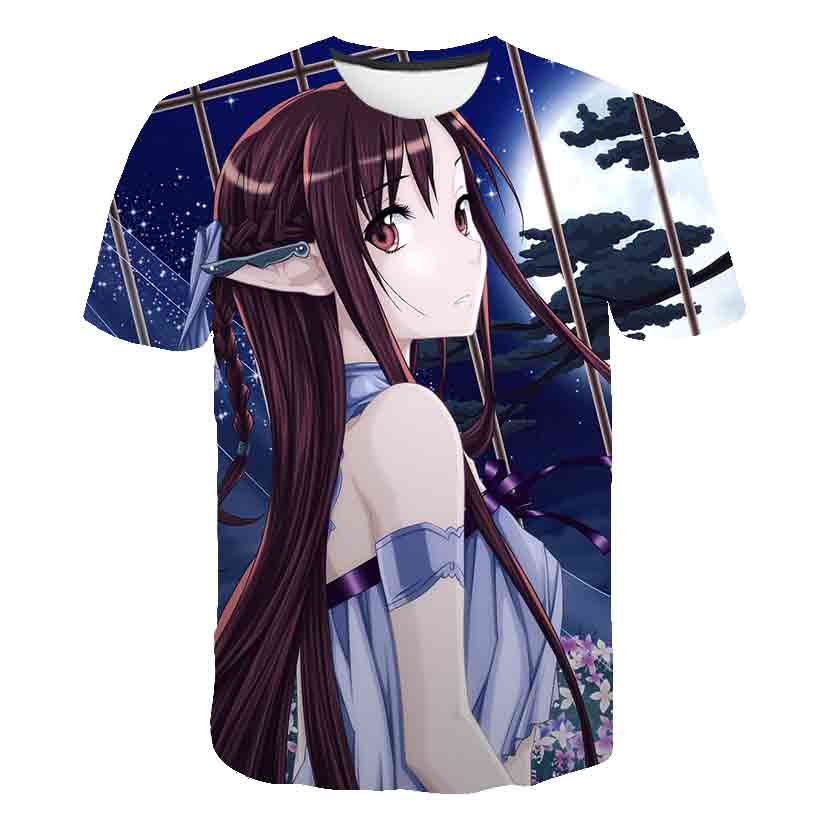 Anime 3D 프린트 소드 아트 온라인 티셔츠 str - Summer Clothing Online Shopping 리뷰 및 가격