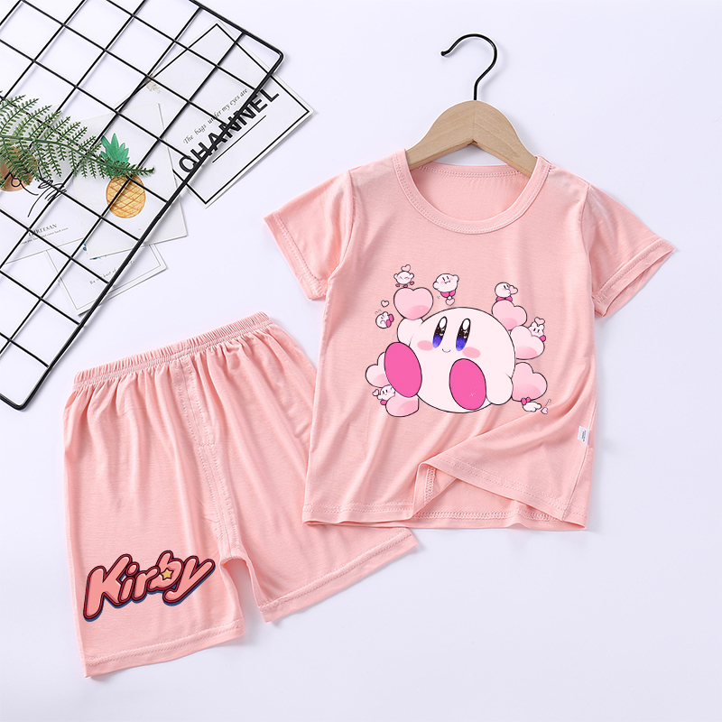 새로운 키르비 소녀 잠옷 카와이 만화 잠옷 세트 어린이 - Summer Clothing Baby 리뷰 및 가격