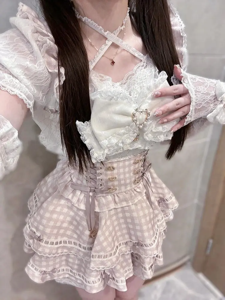 여름 일본 고딕 Y2k 로리타 보우 드레스 세트 여성  - Summer Clothing Y2K 리뷰 및 가격