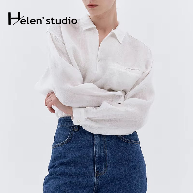 100% 린넨 여성 블라우스 및 셔츠 탑 여성 핀터레스 - Summer Clothing Pinterest 리뷰 및 가격