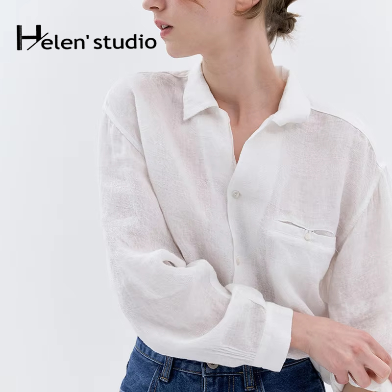 100% 린넨 여성 블라우스 및 셔츠 탑 여성 핀터레스 - Summer Clothing Pinterest 리뷰 및 가격