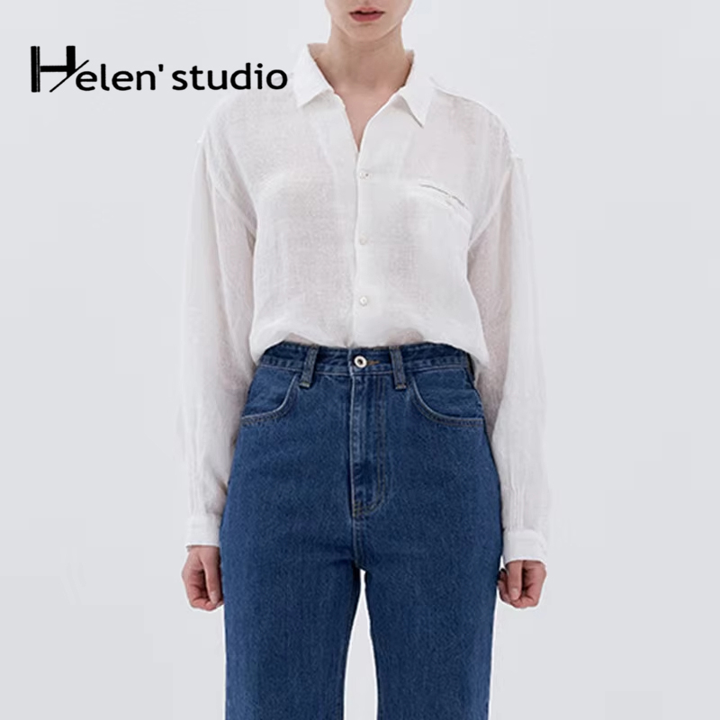 100% 린넨 여성 블라우스 및 셔츠 탑 여성 핀터레스 - Summer Clothing Pinterest 리뷰 및 가격