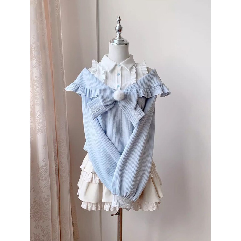 귀여운 소프트걸 로리타 투피스 세트 여성 가을 오프숄더 - Off Shoulder Blouse 리뷰 및 가격