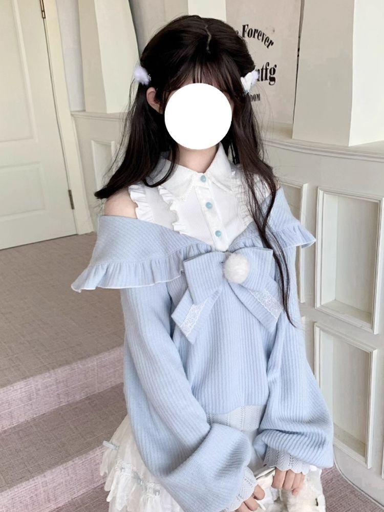 귀여운 소프트걸 로리타 투피스 세트 여성 가을 오프숄더 - Off Shoulder Blouse 리뷰 및 가격