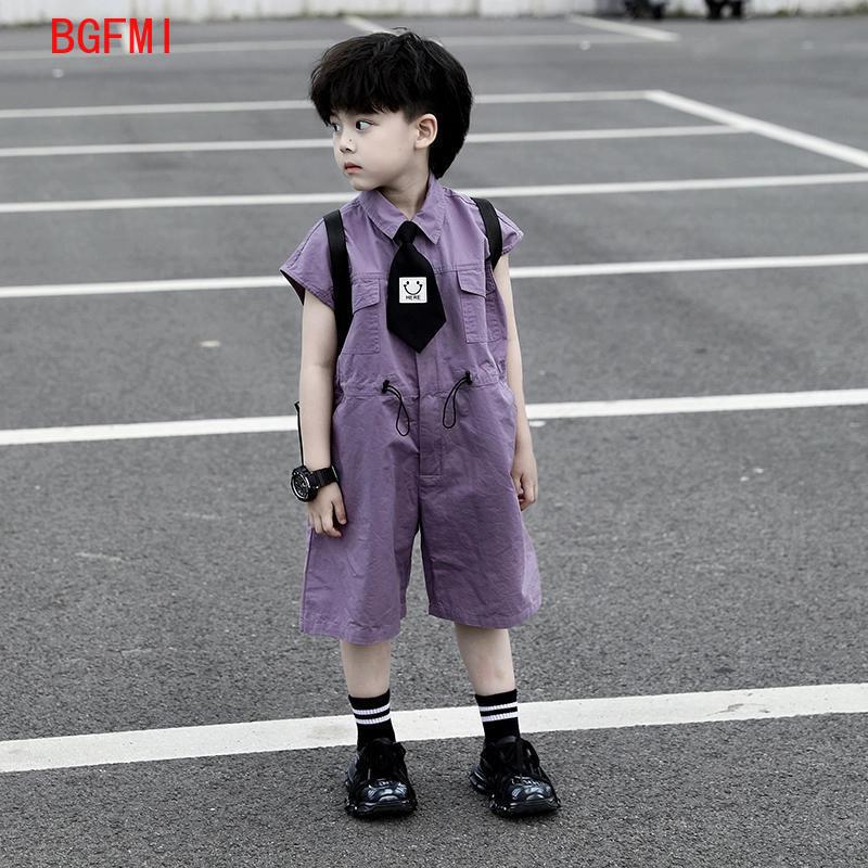 어린이 여름 반바지 작업복 카프리 소년 보라색 바지와  - Summer Clothing Baby 리뷰 및 가격