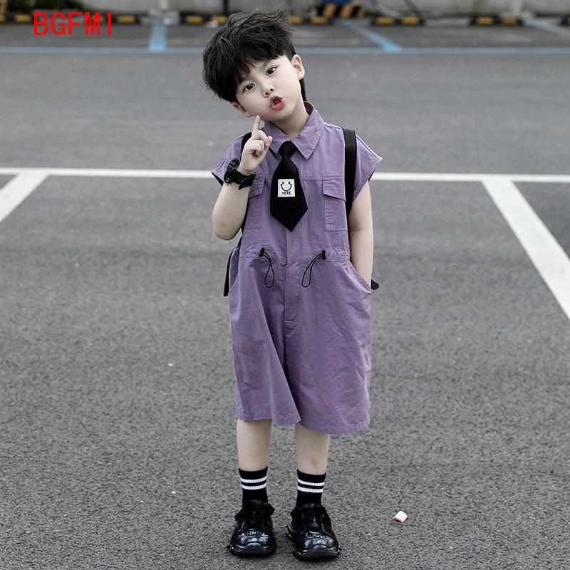 어린이 여름 반바지 작업복 카프리 소년 보라색 바지와  - Summer Clothing Baby 리뷰 및 가격