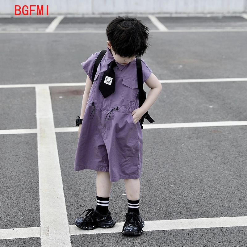 어린이 여름 반바지 작업복 카프리 소년 보라색 바지와  - Summer Clothing Baby 리뷰 및 가격