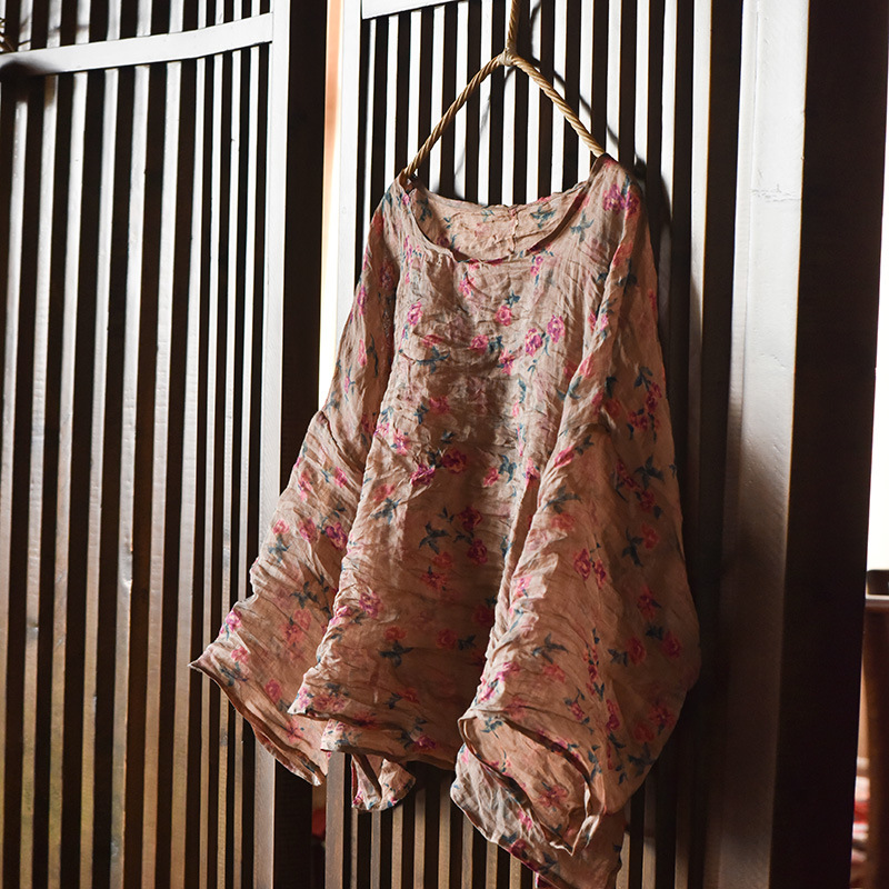 여성 오버사이즈 빈티지 라미 O넥 탑 및 셔츠 여성 프 - Quality Summer Clothing 리뷰 및 가격