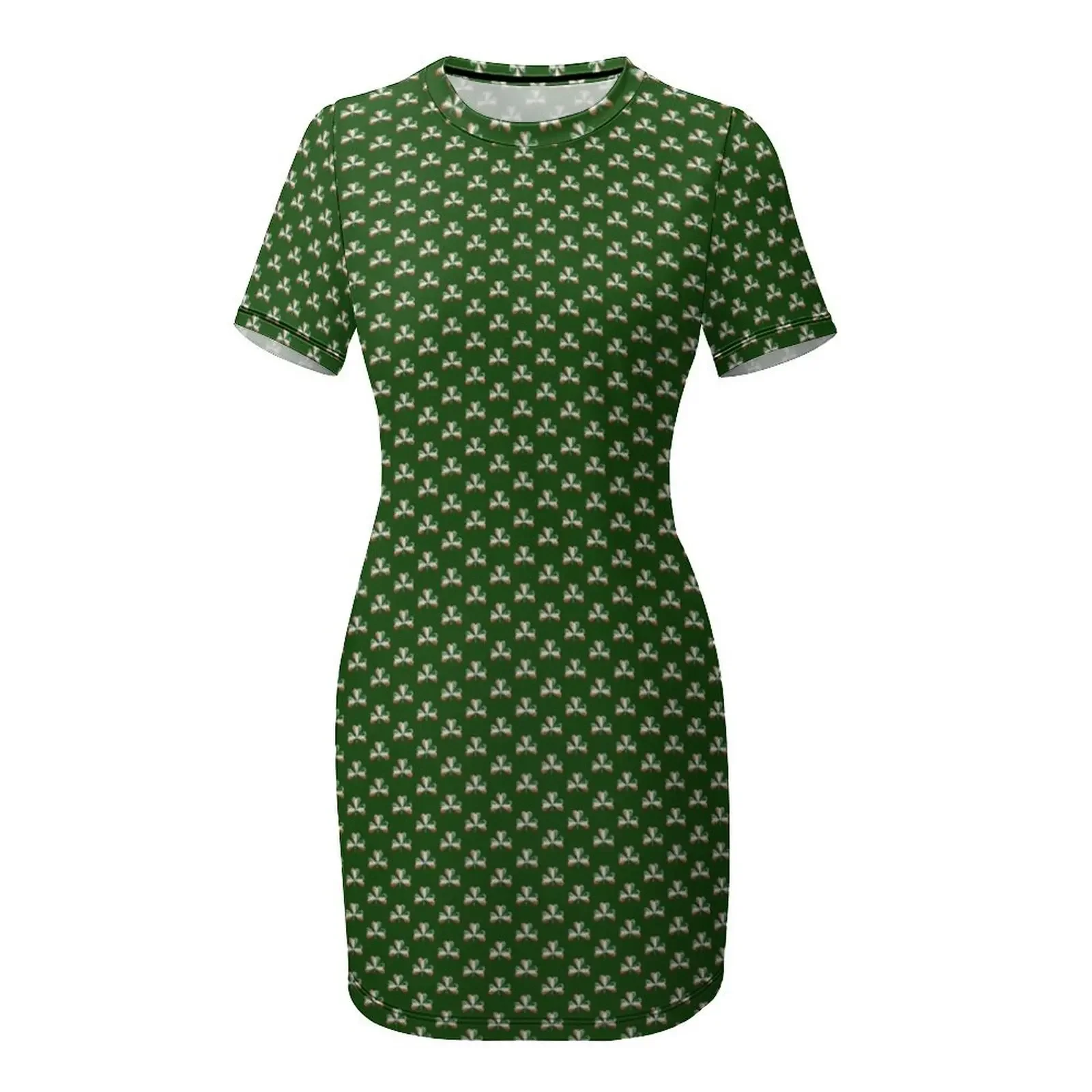 아일랜드 국기 색상의 샴록 잎 무늬 반소매 드레스 여성 - Ireland Summer Clothing 리뷰 및 가격