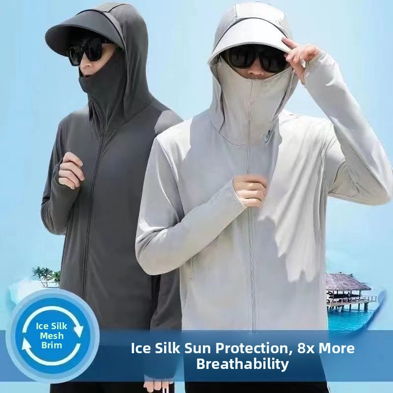 남성용 여름 얇은 얼음 실크 낚시 자외선 차단 의류 초 - Summer Rays Clothing 리뷰 및 가격