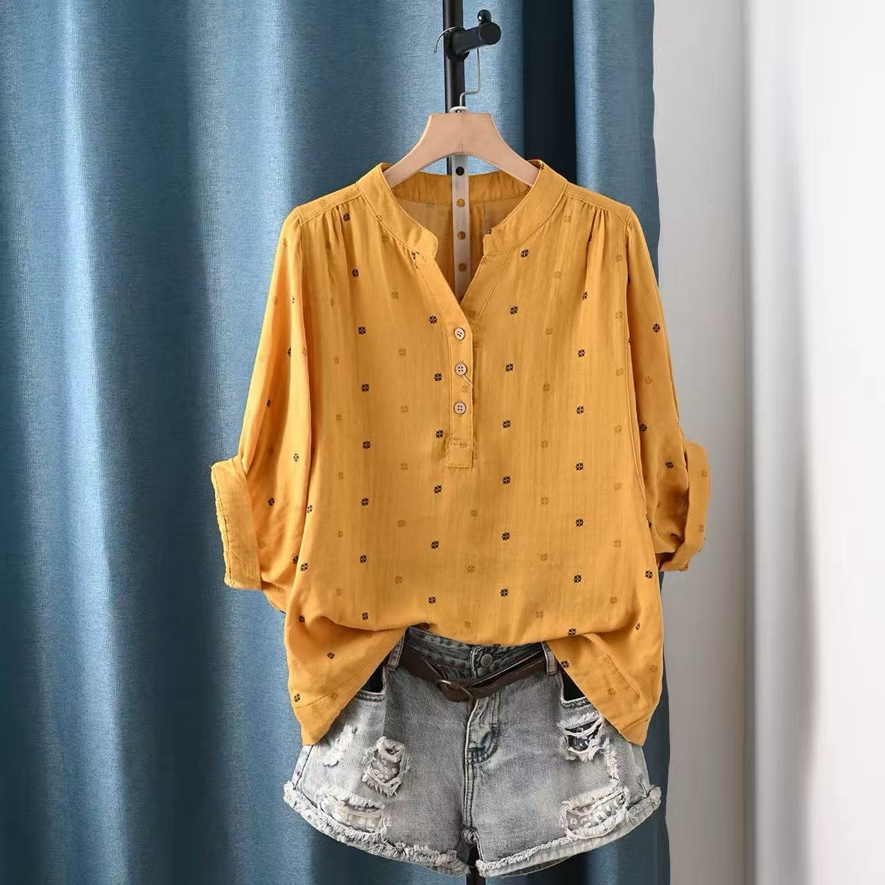 2026 여성 블라우스 일본산 면사 폴카 도트 셔츠 & - Summer Clothing Yarn 리뷰 및 가격
