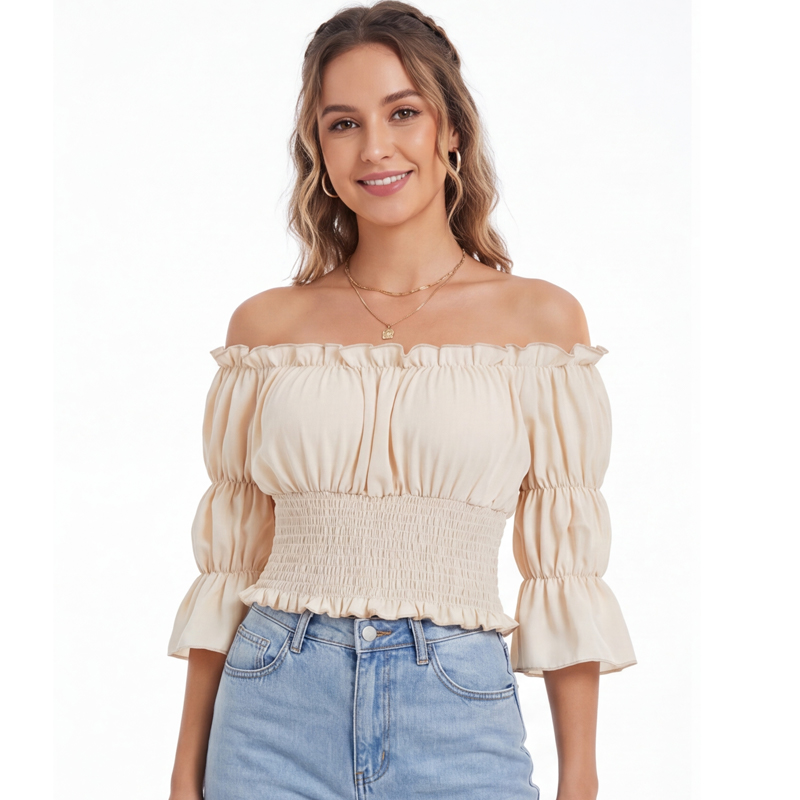 르네상스 블라우스 여성용 탑 반팔 오프숄더 탑 해적 코 - Off Shoulder Blouse 리뷰 및 가격