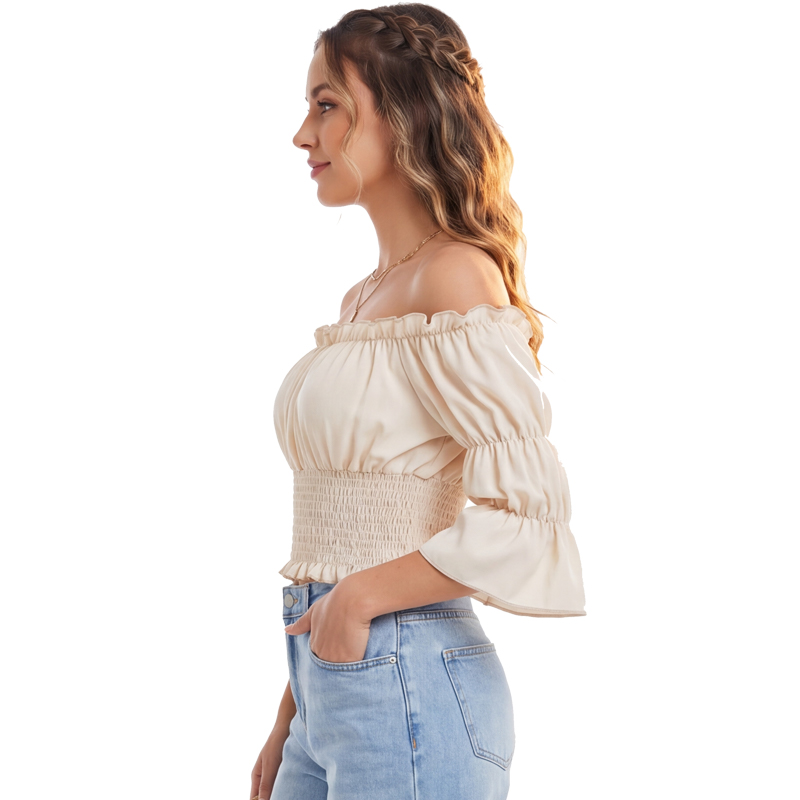 르네상스 블라우스 여성용 탑 반팔 오프숄더 탑 해적 코 - Off Shoulder Blouse 리뷰 및 가격