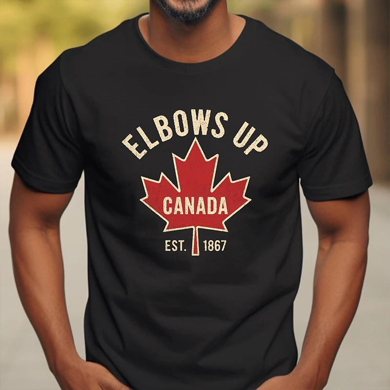 Elbows Up 캐나다 티셔츠 남성용 여성용 여름 캐 - Summer Clothing Women Canada 리뷰 및 가격