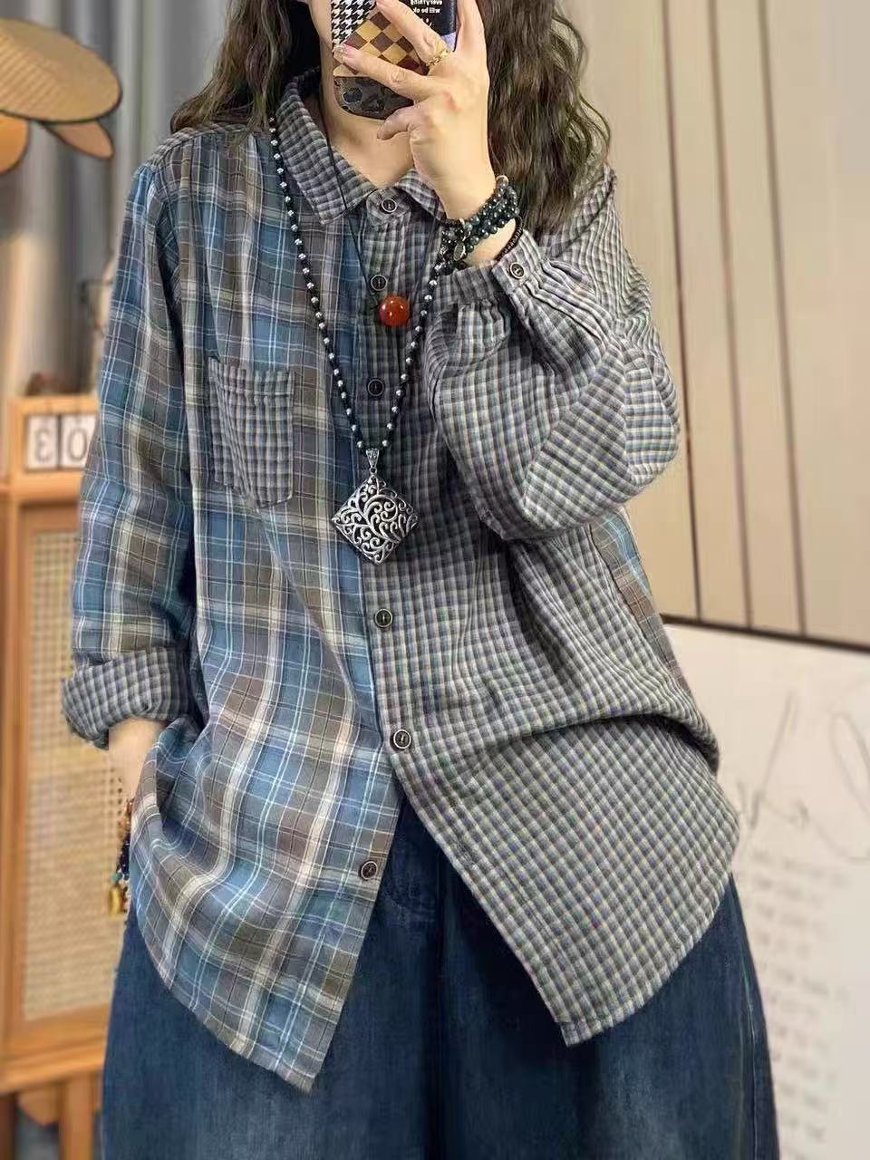 2026 여성 가을 의류 일본 패션 면사 여성용 체크무 - Summer Clothing Yarn 리뷰 및 가격