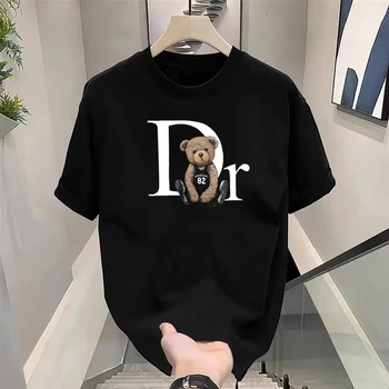 럭셔리 브랜드 귀여운 곰 프린트 티 남성 여성 고품질  - Quality Summer Clothing 리뷰 및 가격