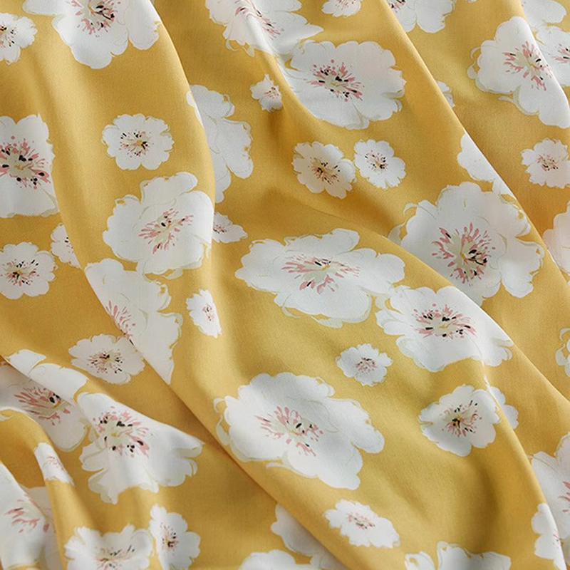 사랑스러운 흰색 꽃 프린트, 노란색, 145cm, 넓은 - Soft Summer Yellow Clothing 리뷰 및 가격